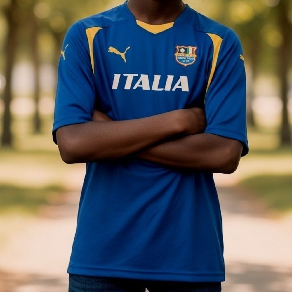 Italia Squadra Calcio #7 Soccer Jersey Italy National Team Youth Large 14/16